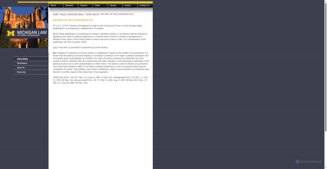 Security scan screenshot of https://www.law.umich.edu/facultyhome/votingrights/Pages/SECTION-2-OF-THE-VOTING-RIGHTS-ACT.aspx