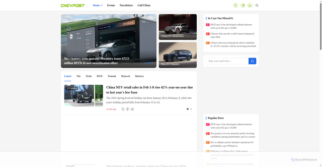 Security scan screenshot of https://cnevpost.com