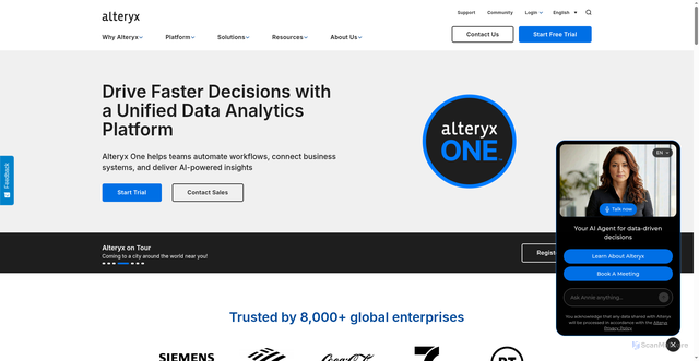 Security scan screenshot of https://whitelist.alteryx.com