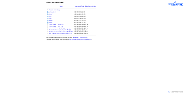 Security scan screenshot of https://2.na.dl.wireshark.org/