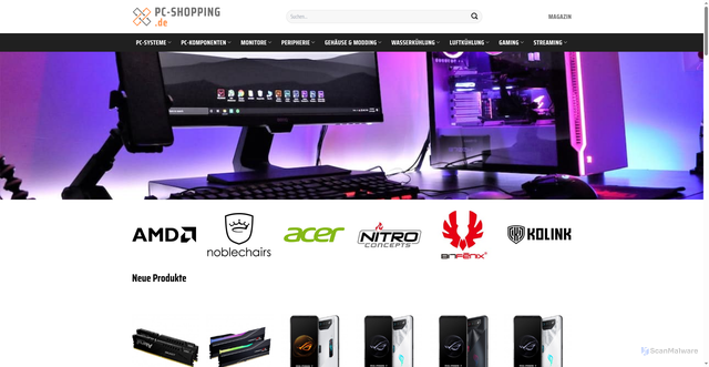 Security scan screenshot of https://pc-shopping.de