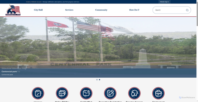 Security scan screenshot of https://millingtontn.gov/