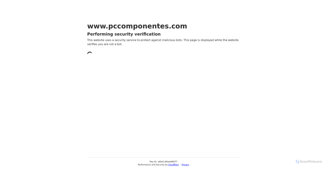 Security scan screenshot of https://pccomponentes.com