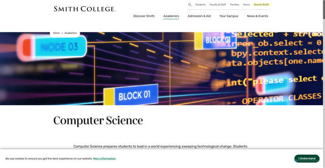 Security scan screenshot of https://www.smith.edu/academics/computer-science