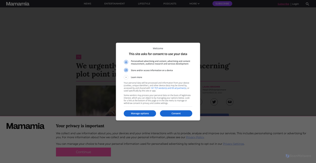Security scan screenshot of https://www.mamamia.com.au/nobody-wants-this-opinion/