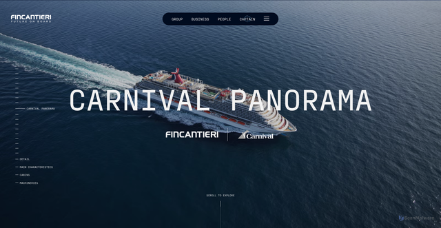 Security scan screenshot of https://www.fincantieri.com/en/business/products/cruise-ships/Carnival-Panorama