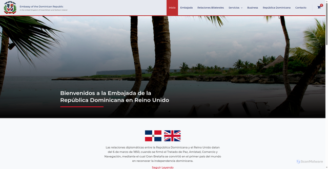 Security scan screenshot of https://dominicanembassy.org.uk/