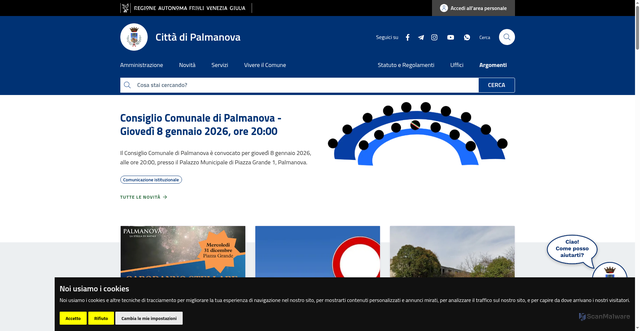 Security scan screenshot of https://www.comune.palmanova.ud.it/