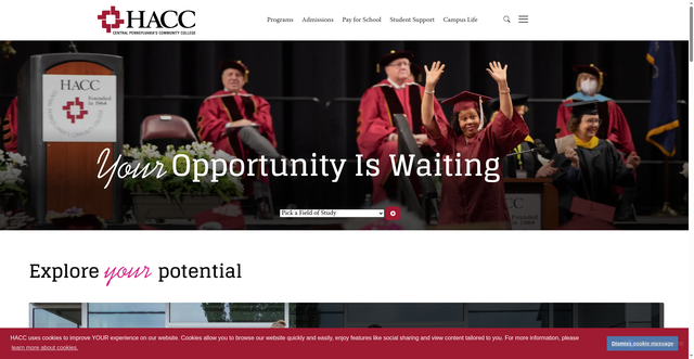 Security scan screenshot of https://hacc.edu