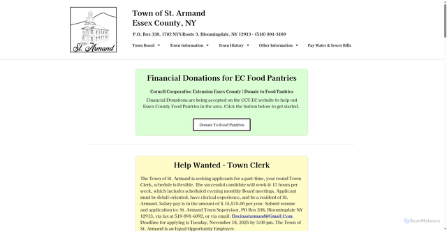 Security scan screenshot of https://townofstarmandny.gov/