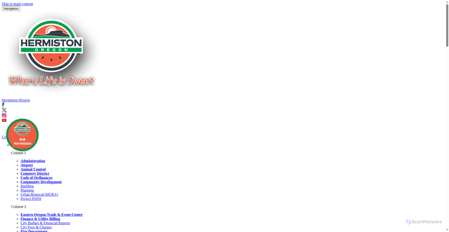 Security scan screenshot of https://www.hermiston.gov/