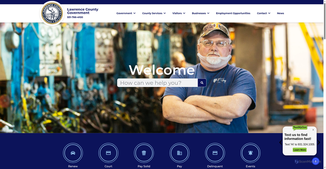 Security scan screenshot of https://lawrencecountytn.gov/