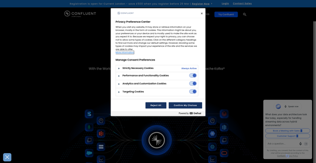 Security scan screenshot of https://confluent.io