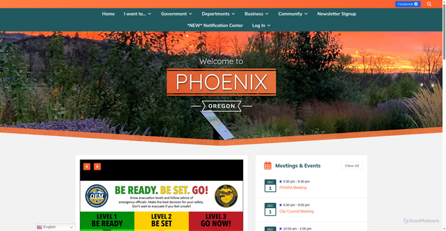 Security scan screenshot of https://www.phoenixoregon.gov/