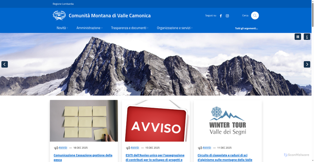 Security scan screenshot of https://www.cmvallecamonica.bs.it/