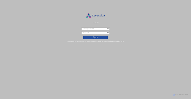 Security scan screenshot of https://signatures.ascension.org