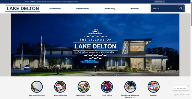 Security scan screenshot of https://lakedeltonwi.gov/