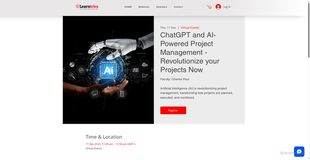 Security scan screenshot of https://www.learntricxs.com/event-details/chatgpt-and-ai-powered-project-management-revolutionize-your-projects-now