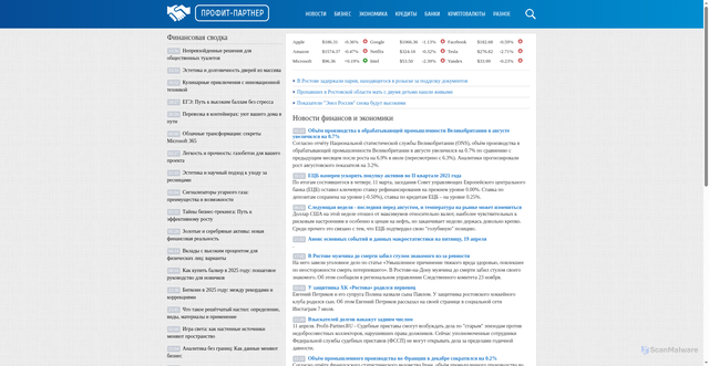 Security scan screenshot of https://profit-partner.ru