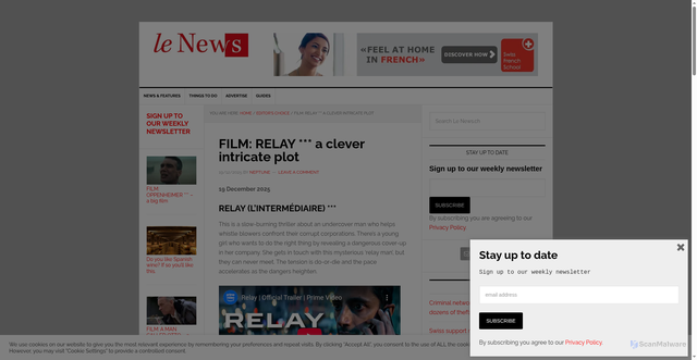 Security scan screenshot of https://lenews.ch/2025/12/19/film-relay-clever-intricate-plot/