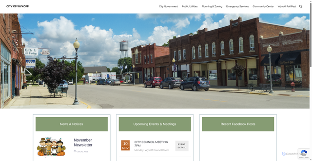 Security scan screenshot of https://cityofwykoff.gov/