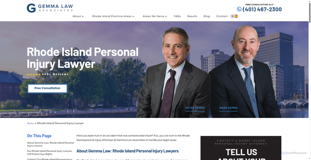 Security scan screenshot of https://gemmalaw.com/rhode-island/personal-injury-lawyer/