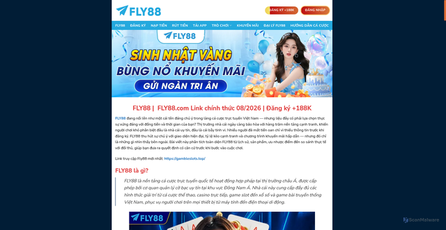 Security scan screenshot of https://fly88gg.st
