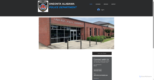 Security scan screenshot of https://www.oneontaalpd.gov/