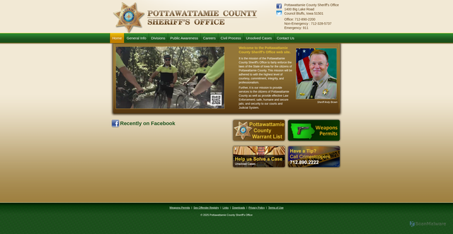 Security scan screenshot of https://sheriff.pottcounty-ia.gov/