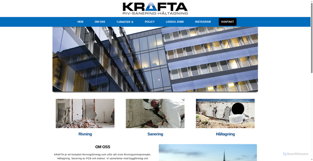 Security scan screenshot of https://kraftabygg.se