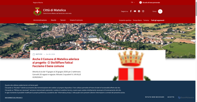 Security scan screenshot of https://www.comune.matelica.mc.it