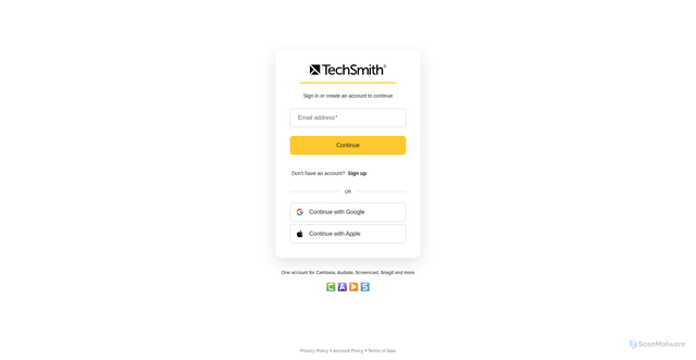 Security scan screenshot of https://signin.techsmith.com