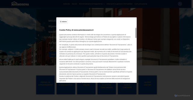 Security scan screenshot of https://www.aziendacasamo.it/