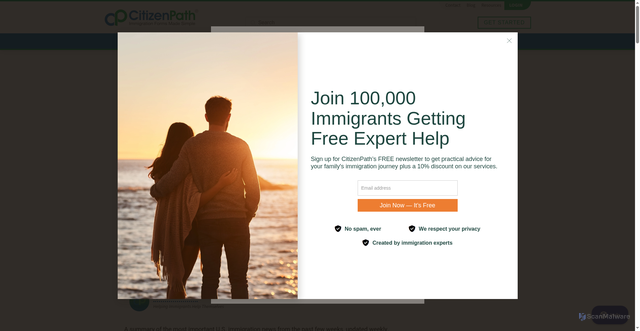 Security scan screenshot of https://citizenpath.com/immigration-news/