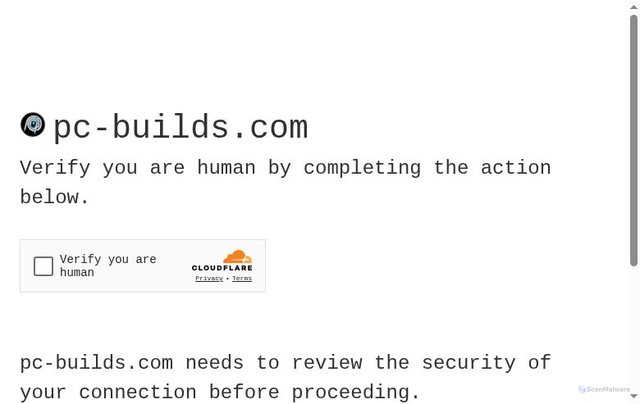 Security scan screenshot of https://pc-builds.com/