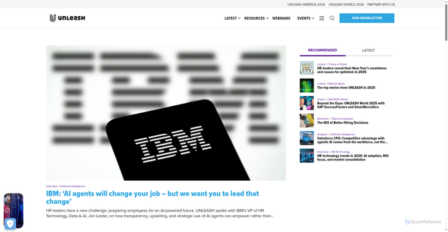 Security scan screenshot of https://unleash.ai