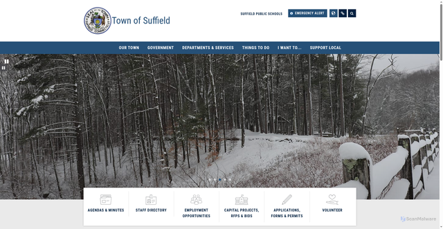 Security scan screenshot of https://www.suffieldct.gov/