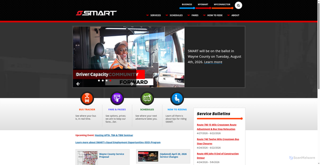 Security scan screenshot of https://www.smartbus.org/