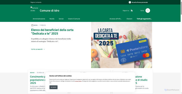 Security scan screenshot of https://www.comune.idro.bs.it/