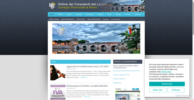 Security scan screenshot of https://www.consulentidellavoro.rn.it/