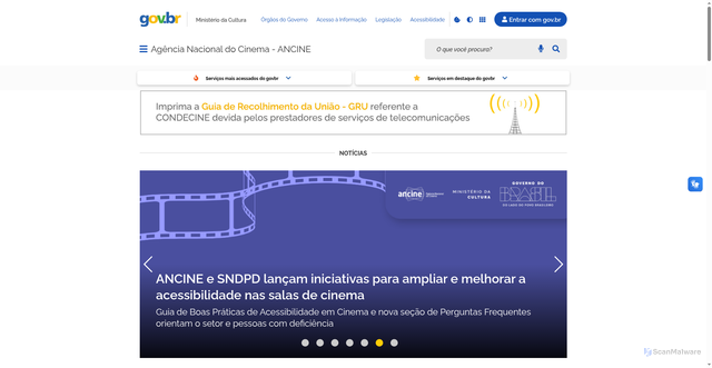 Security scan screenshot of https://www.ancine.gov.br