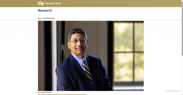 Security scan screenshot of https://research.gatech.edu/people/ravi-bellamkonda