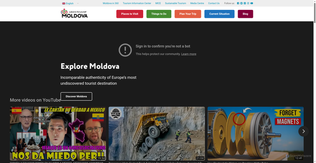 Security scan screenshot of https://moldova.travel/en/