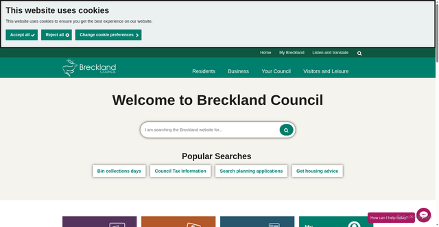 Security scan screenshot of https://www.breckland.gov.uk/