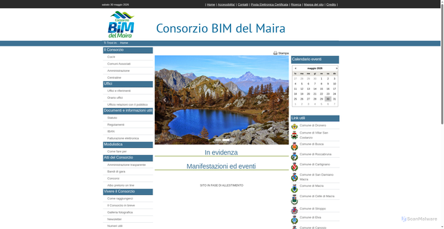 Security scan screenshot of https://www.bimdelmaira.it