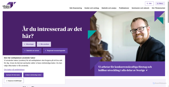 Security scan screenshot of https://www.tillvaxtverket.se