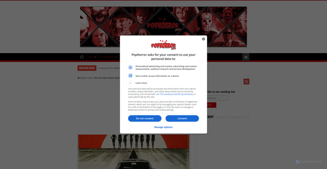 Security scan screenshot of https://pophorror.com/quentin-tarantinos-death-proof-turned-15/