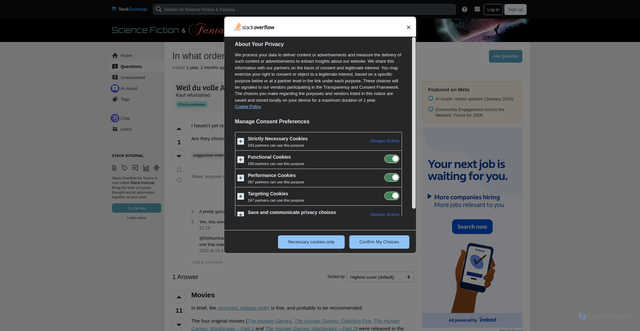Security scan screenshot of https://scifi.stackexchange.com/questions/293175/in-what-order-should-i-watch-the-hunger-games-films