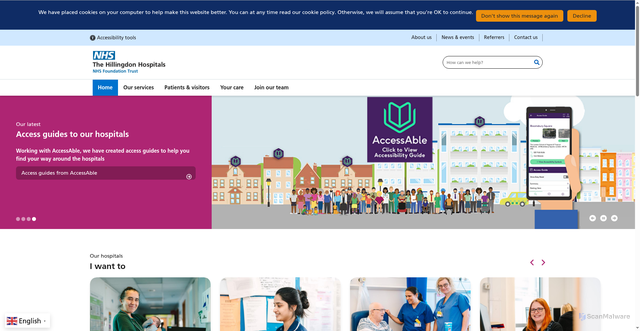 Security scan screenshot of https://thh.nhs.uk/