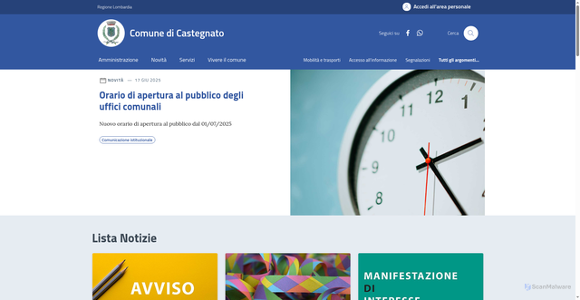 Security scan screenshot of https://comune.castegnato.bs.it/